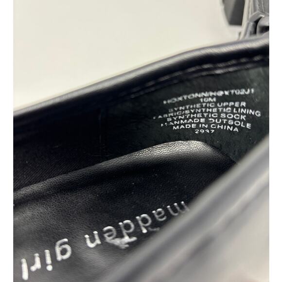 Madden Girl Hoxton Loafer, Black Chunky Heel Y2K - Picture 8 of 8